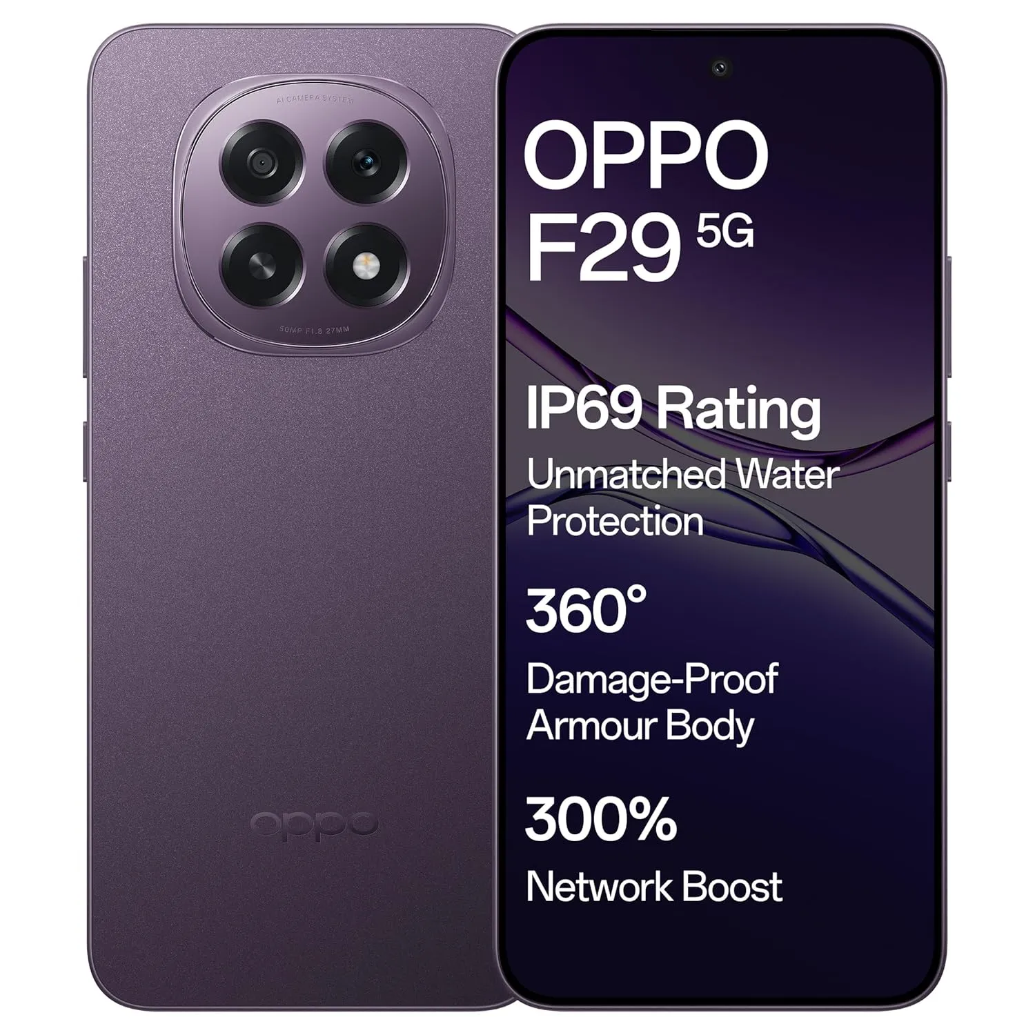Oppo F29 5G (Solid Purple, 8GB RAM, 128GB Storage)