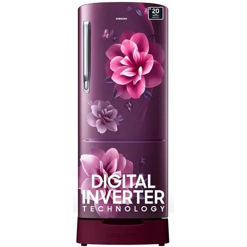 Samsung 183 L Direct Cool Single Door 4 Star Refrigerator with Base Drawer with Digital Inverter (Camellia Purple, RR20C1824CR)