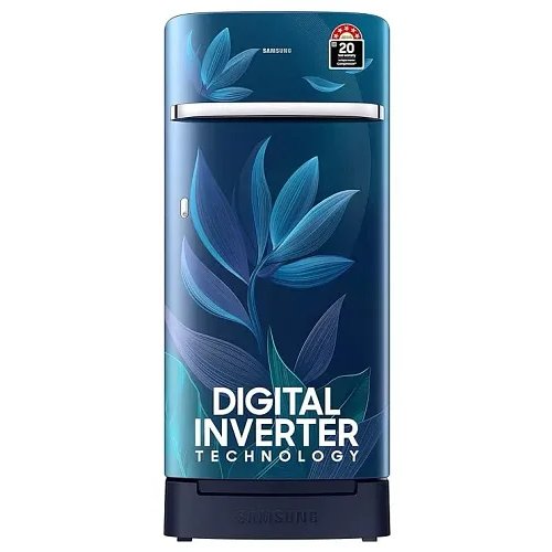 Samsung 189 L Direct Cool Single Door 5 Star Refrigerator with Base Drawer with Digital Inverter (Paradise Bloom Blue, RR21D2H259U)