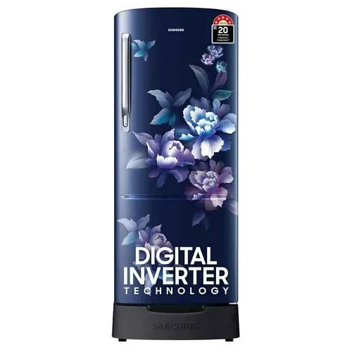 Samsung 183 L, 5 Star, Digital Inverter, Direct-Cool Single Door Refrigerator (RR20D2825HV, Himalaya Poppy Blue, Base Stand Drawer)