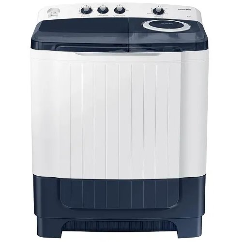Samsung 8.5 Kg Semi-Automatic 5 Star Top Load Washing Machine Appliance (WT85R4200LL/TL, Light Grey, Royal Blue Lid (Transparent), Hexa Storm Pulsator)