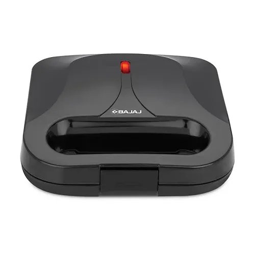 Bajaj 2 Slice SWX 5 Sandwich Toaster (270111) 800 W Non-Stick Coated Plates Neon Indicator with Storage Buckle Clips Lock Grill+Toast Sandwich Toaster (Black)