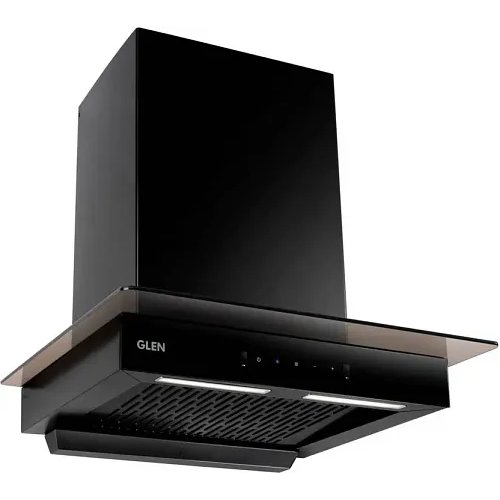 Glen 6062 Slim Glass Filter less Kitchen Chimney With Motion Sensor 90cm Auto Clean Wall Mounted Black 1200 CMH Chimney