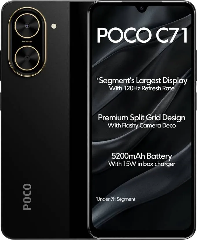 POCO C71 64GB – Power Black Smartphone | Cayroshop