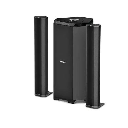 Philips Convertible Soundbar MMS8085B, 2.1 Channel with Multipoint-Connectivity Option, USB in, Bluetooth Connectivity 80 Watt, Superior Sound, Rich bass (Black)