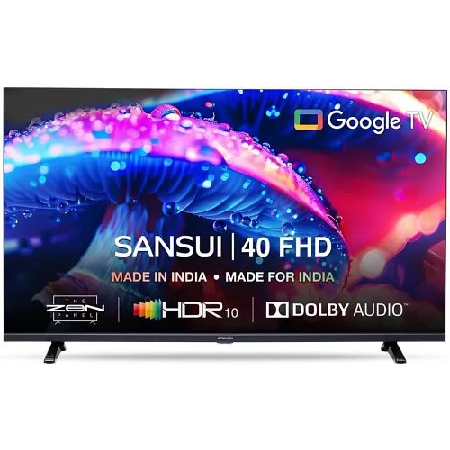 Sansui 102 cm (40 inch) Full HD LED Smart Google TV with Dolby Audio | Surround Sound | Bezel-Less Design | Zen Panel | HDR10 (JSW40GSFHD)