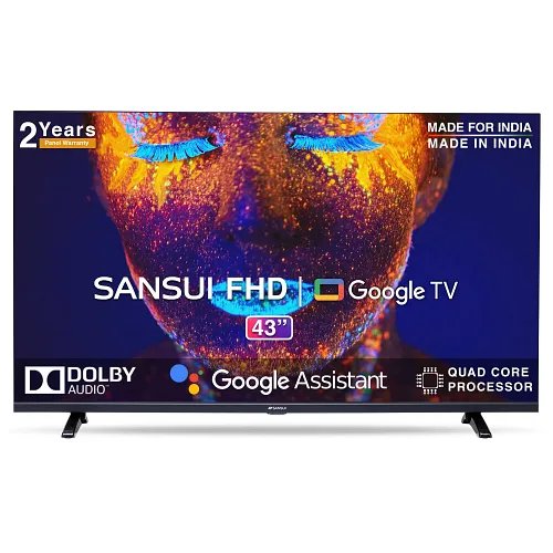 Sansui 109cm (43 Inches) Full HD Smart Google LED TV Zen Panel Dolby Audio JSW43GSFHD (Black)