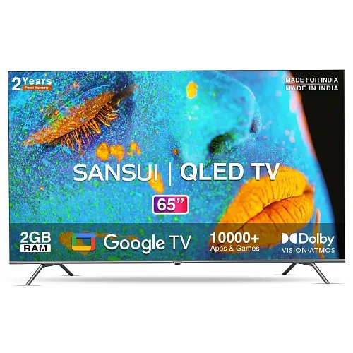 Sansui 165 cm (65 inches) 4K Ultra HD Smart QLED Google TV JSW65GSQLED (Black)