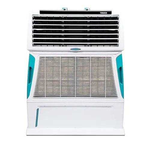 Symphony Touch 55 Personal Air Cooler For Home with 4-Side Aspen Pads, Powerful Double Blowers and Closable Louvers (55L, White)