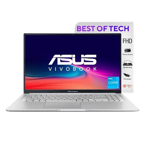 Asus VivoBook 15 (2022), Intel Core i3-1215U, 12th Gen, 8GB RAM, 512GB SSD, FHD, 15.6"/39.62cm, Windows 11, Office 2021, Cool Silver, 1.7KG, X1504ZA-NJ322WS, Backlit KB Laptop