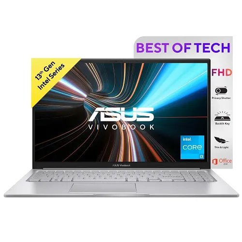 Asus Vivobook 15 Intel Core i3 13th Gen 1315U - (8 GB/512 GB SSD/Windows 11 Home) X1504VA-NJ320WS Thin and Light Laptop (15.6 Inch, Cool Silver, 1.70 Kg, With MS Office)
