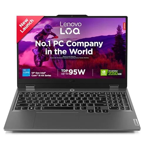 Lenovo LOQ 12th Gen Intel Core i5-12450HX 15.6" (39.6cm) 144Hz 300Nits FHD Gaming Laptop (12GB/512GB SSD RTX 2050 4GB/ 21/3 Month Game Pass/Luna Grey/2.4Kg), 83GS009RIN