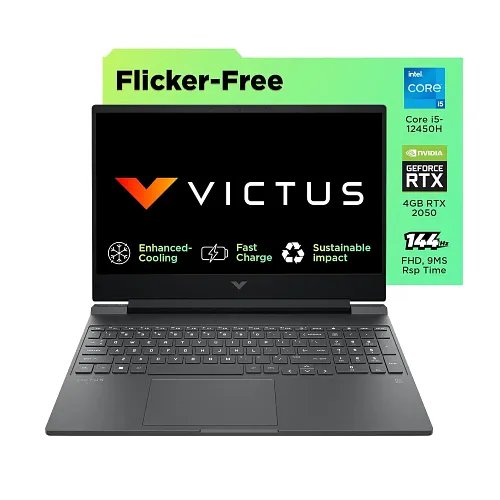 HP Victus Intel Core i5 12th Gen 12450H - (8 GB/512 GB SSD/Windows 11 Home/4 GB Graphics/NVIDIA GeForce RTX 2050) 15-fa1226TX Gaming Laptop (15.6 inch, Performance Blue, 2.3 Kg)