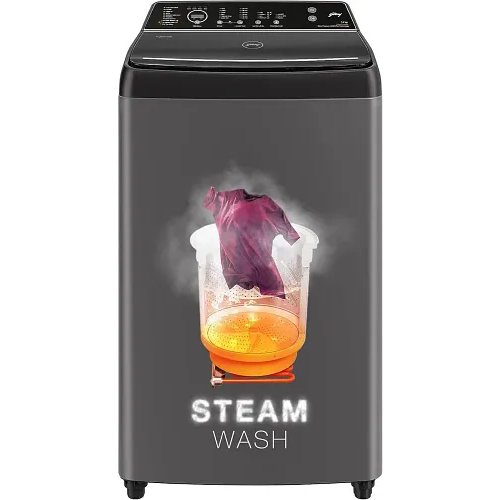 Godrej 7.5 Kg 5 Star Inbuilt heater with Steam Wash & Germ Shield Technology Fully-Automatic Top Loading Washing Machine (2023 Model, WTEON VLVT 75 5.0 FDTS MTBK, Metallic Black)