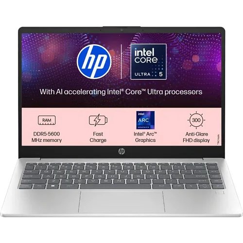 HP AI PC Intel Core Ultra 5 125H - (16 GB/512 GB SSD/Windows 11 Home) 14-gr1022TU (14 Inch, Natural Silver Aluminum, 1.4 Kg, With MS Office)