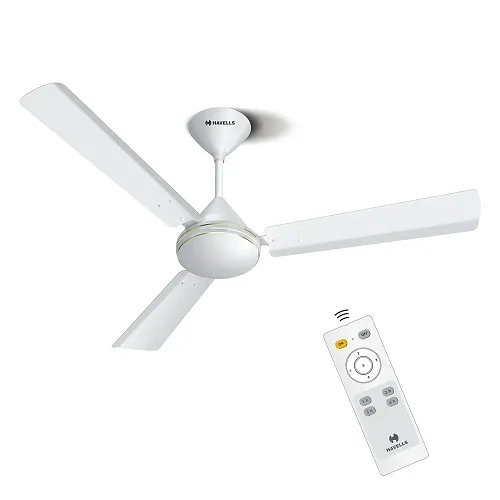 Havells 1200mm Efficiencia Prime BLDC Motor Ceiling Fan | 5 Star with Remote, 100% Copper | 2 Year Warranty, Inverter Friendly, Timer | (Pack of 1, White)