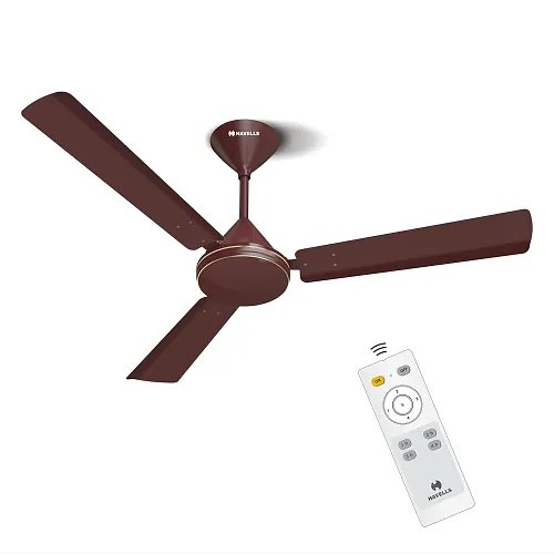 Havells 1200mm Efficiencia Prime BLDC Motor Ceiling Fan | 5 Star with Remote, 100% Copper | 2 Year Warranty, Inverter Friendly, Timer | (Pack of 1, Brown)