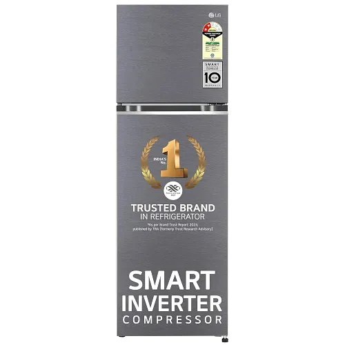 LG 272 L 2 Frost-Free Smart Inverter Compressor Double Door Refrigerator (GL-N312SDSY, Dazzle Steel, Express Freeze & Multi Air Flow Cooling, 2023 Model)