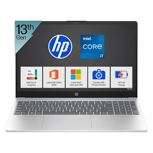 HP Intel Core i7 13th Gen Windows 11 Home Laptop, 15-fd0468TU ( Natural Silver,16GB-512GB )