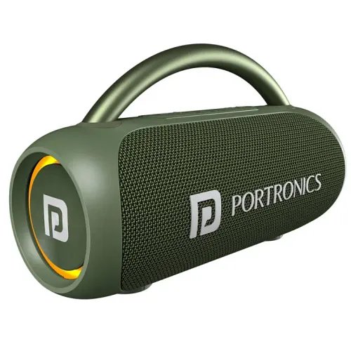 Portronics Radiant (30W Wireless Speaker, In Built Mic, Type C Fast Charging, 6 Hour Playtime, RGB Lights, Green)