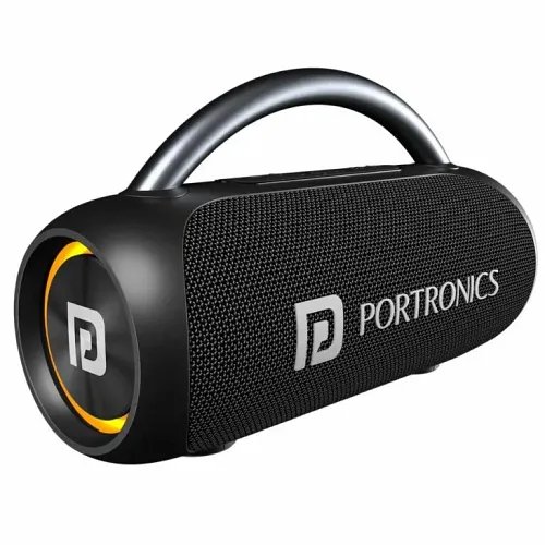 Portronics Radiant (30W Wireless Speaker, In Built Mic, Type C Fast Charging, 6 Hour Playtime, RGB Lights, Black)