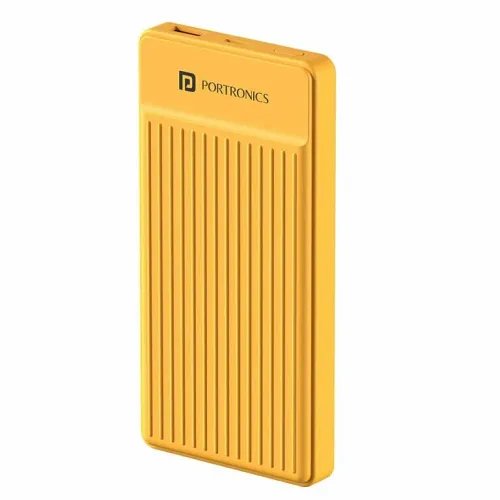 Portronics Luxcell B-12 Power Bank (10,000mAh Capacity, with USB-A Output Port & Type C Input Port, 4-Layer Circuit Protection, 12 Watts Output, BIS Certified, Type C-Cable Included, Yellow)