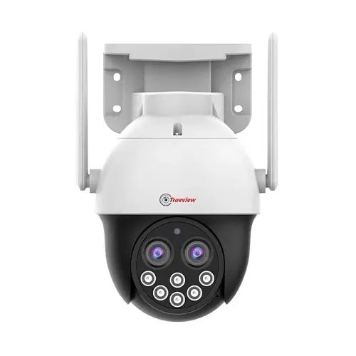 Trueview 4MP Smart CCTV Dual Lens 4G Sim Based Pan/Tilt 10X Combined Zoom Outdoor Indoor Security Camera, Water Proof, 2 Way Talk, Cloud Storage, Motion Detect, Color Night Vision, 30Mtr IR Distance (T18155-AF)