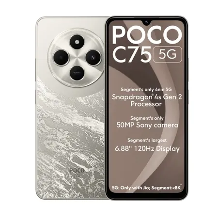 Poco C75 5G (Silver Stardust, 64 GB) (4 GB RAM)