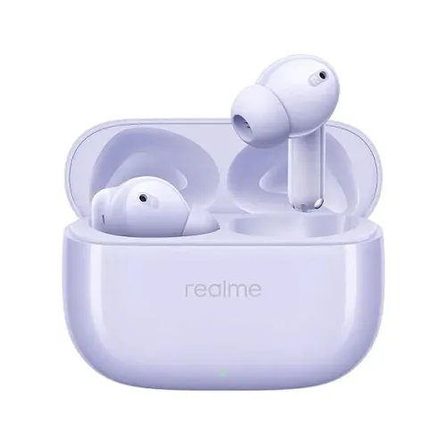 Realme Buds T310 True Wireless in-Ear Earbuds with 46dB Hybrid ANC, 360° Spatial Audio, 12.4mm Dynamic Bass Driver, Upto 40Hrs Battery and Fast Charging (Monet Purple) | RMA2303
