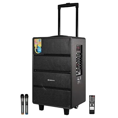 ZEBRONICS Zeb-Monster pro 2X12L2(Banjo),LED display, Wireless BT with v4.2, wireless mic 80 W Bluetooth Party Speaker (Black, Mono Channel)