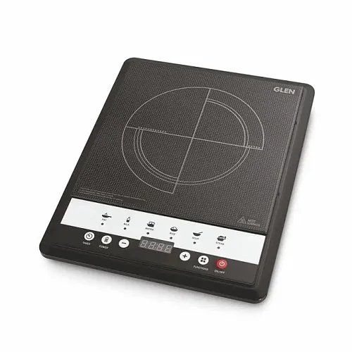 Glen 1200W Induction Stoves, with 6 Preset Cooking Modes, Touch Control, Crystal Glass, Digital Display, Timer, Auto Cut-Off, Induction Chulha Cooktop for Kitchen - Black (SA3071IN)