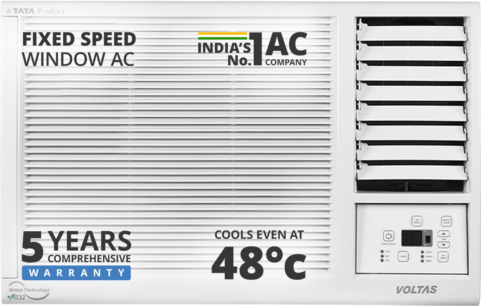 Voltas 1 Ton 3 Star Fixed Speed Window AC, 123 Vectra Platina (4011481)