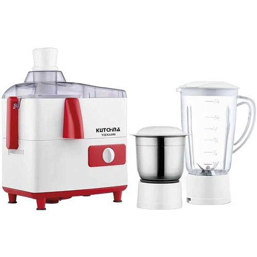 Kutchina Viena 2 Jars Juicer Mixer Grinder (500 Watts, White & Red)