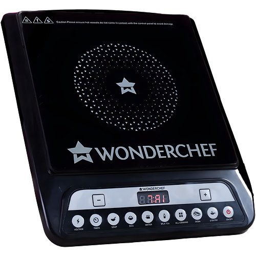 Wonderchef 1400 W Induction Cooktop Touch Panel (Black, 1400W With 11 Preset Functions)