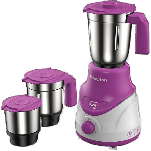 Crompton Questa Dlx Mixer Grinder with 100% Copper Motor & Motor Vent-X Technology, 3 Stainless Steel Jars (Lavender)