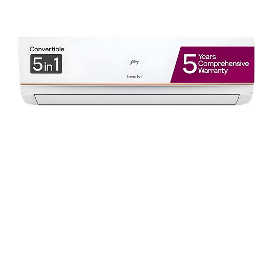 Godrej 1 Ton 3 Star, 5 Years Comprehensive Warranty, 5-In-1 Convertible Cooling, Inverter Split AC (Copper, I-Sense Technology, AC 1T EI 12TINV3R32-GWA Split, White)