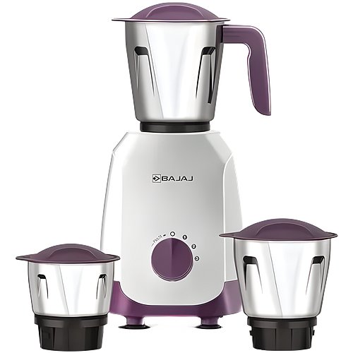 Bajaj Ninja series 500 W Mixer Grinder (Ninja Series Elegance Purple 500W (410568) | 3 Jars | Baegni, White)