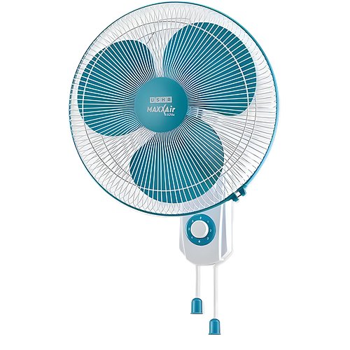 Usha Maxx Air Ultra Wall Fan | 400MM Sweep Size | 1350_RPM | Aerodynamic Blade Design for High Air Delivery | Anti - Rust Protection | 100% Copper Motor | 2 Year Warranty | Light Blue