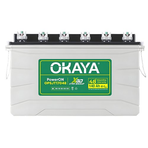 Okaya Power On OPSJT17048 140Ah Super Jumbo Tubular Advanced Battery | Extra Backup (XBD Technology)