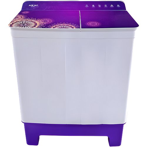 Akai 8.5 kg Semi-Automatic Top Loading Washing Machine (AKSA-85CVFGSS Voilet)