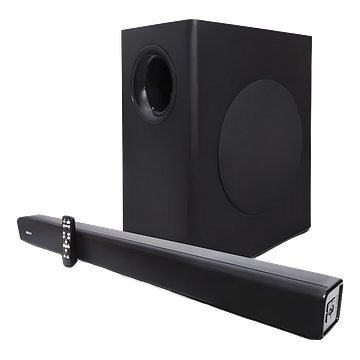 Akai SB-140, 140W RMS Digital Multimedia Soundbar with Wired Subwoofer for Extra Deep Bass, 2.1 Channel Surround Home Theatre with Remote
