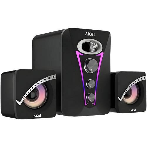 Akai Zest MS2222 2.1 Channel Wired Gaming, PC Speaker with Subwoofer, 22 W Laptop/Desktop Speaker (Black, 2.1 Channel)