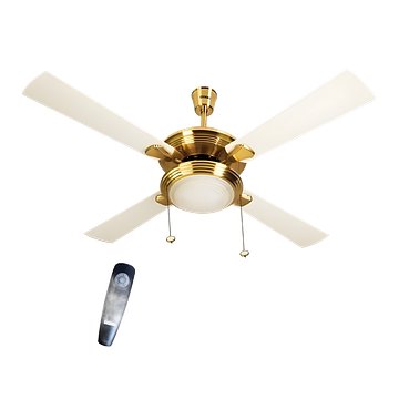 Usha Fontana One 1270mm ISI Ceiling Fan with Decorative Lights (Gold Ivory)
