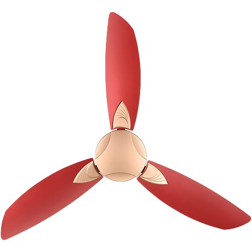 Usha Bloom Primrose 1250mm | BEE Star Rated | Dust, Oil & Moisture Resistant Ceiling Fan | 2 Year Warranty | (Sparkle Golden & Cherry)
