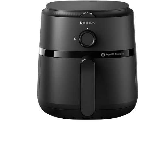 Philips Air Fryer NA120/00, uses up to 90% less fat, 1500W, 4.2 Liter, with Rapid Air Technology (Black), Large