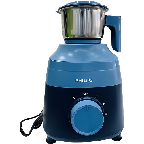 Philips HL1000/02 500W Mixer Grinder with 3 Stainless Steel Jars | Compact Design | Navy Blue | 5-Year Motor Warranty