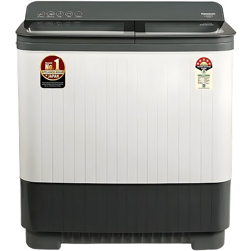 Panasonic 10 kg 5 Star Semi-Automatic Glass Lid Top Loading Washing Machine with Powerful Motor (NA-W100H6HRB, Grey, Active Foam System)