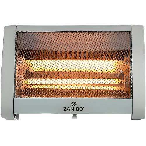 Zanibo ZHH-1200 800 W Halogen Heater with 2 Heat Setting, Ivory