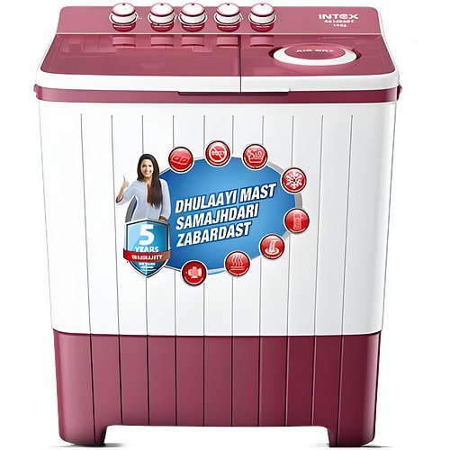 Intex 11 Kg Semi-Automatic Washing Machine (Burgundy & White) - SA11BDPT