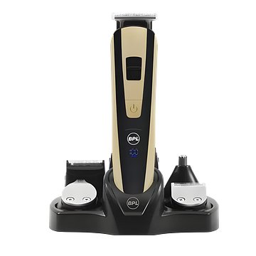 BPL Men's 10-in-1 Grooming Kit with Digital Battery Indicator, 70mins Cordless Usage, Fast Charging, 5-Heads & 5-Comb Length Adjustment, Detachable Heads for easy cleaning, 2 Years Warranty, Black and Light Gold (BBTD001GK)